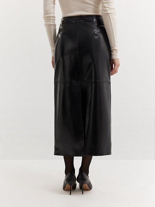 Patent leather midi skirt 905160140-167