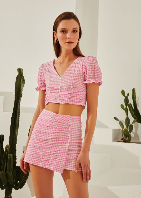 Gingham Shorts Set