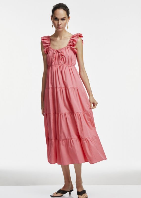 Ruffle Detailed Midi Dress