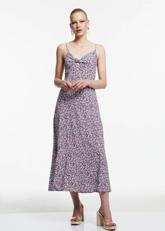 Flower Patterned Midi Dress