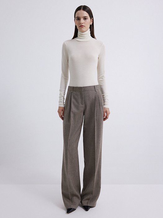 Herringbone wool pants 424250164-734