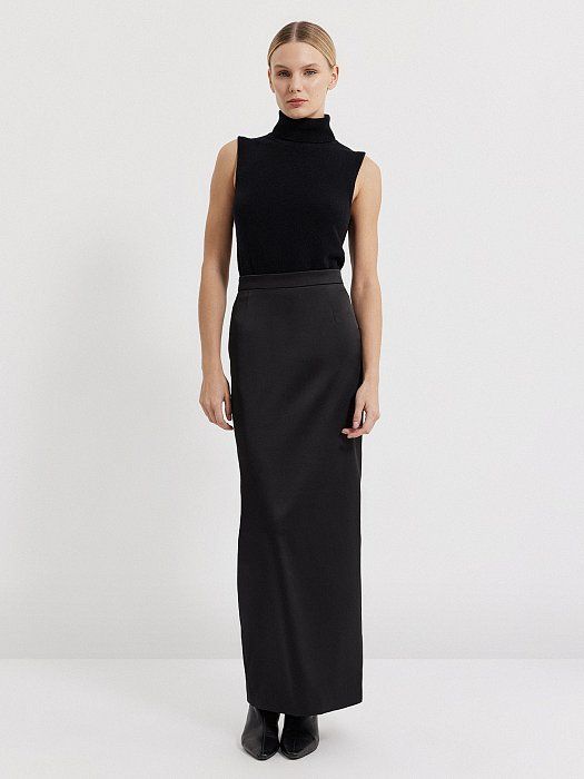 Maxi skirt in satin 182760164-167