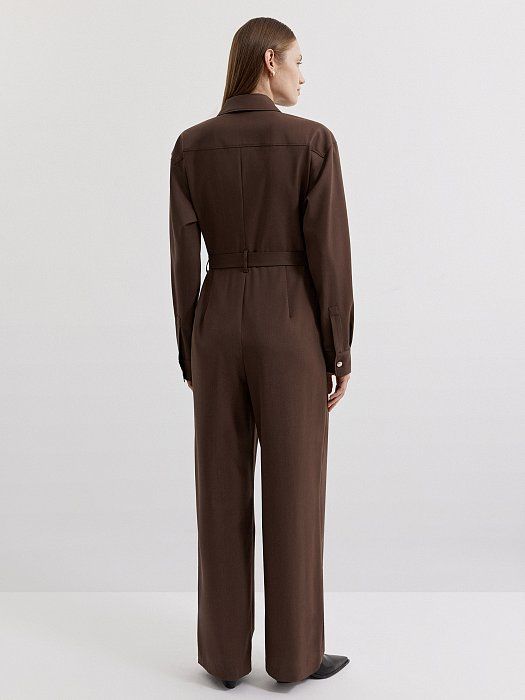 Zippered jumpsuit in 100% wool 431770422-711