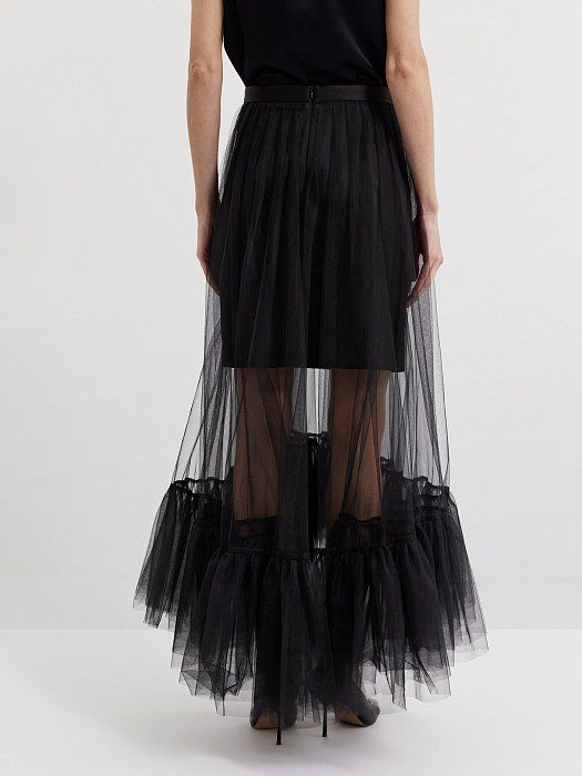 Flared maxi skirt made of tulle 183260165-167