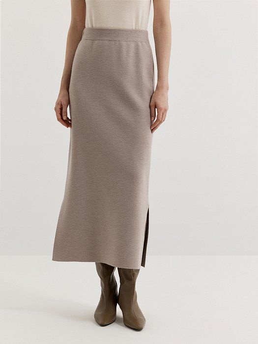 Merino wool midi skirt 404960162-727