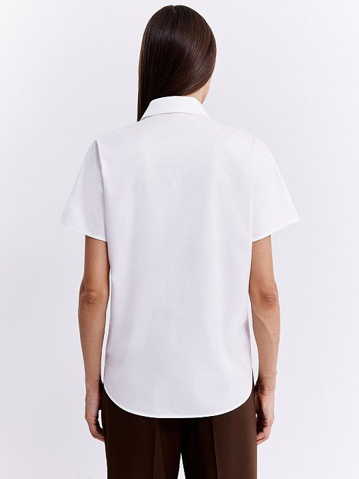 Short sleeved gabardine blouse 318890066-002