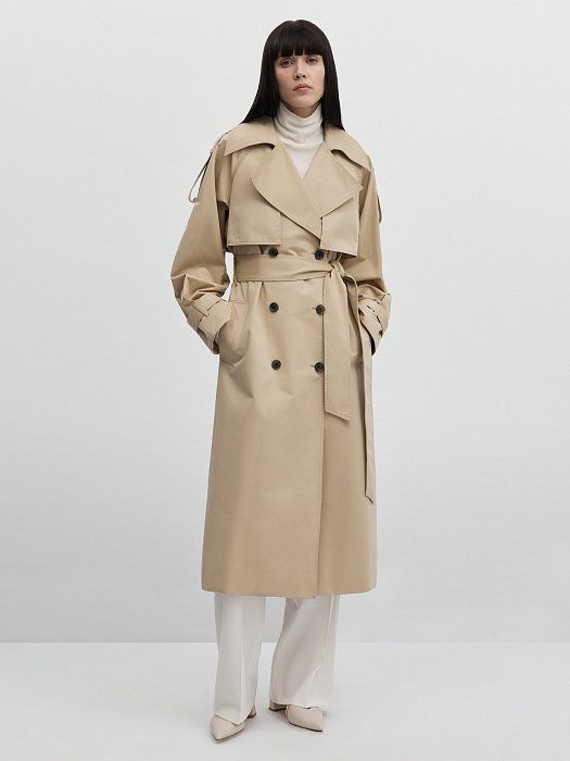 Double-breasted cotton trench 314430059-812