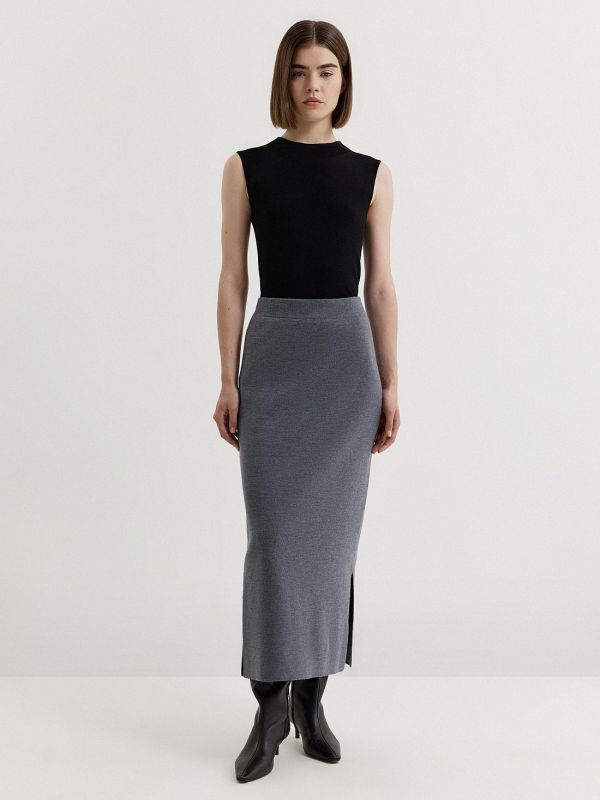 Merino wool midi skirt 404960162-790