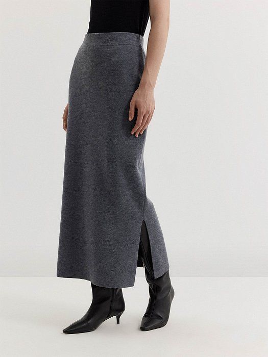 Merino wool midi skirt 404960162-790