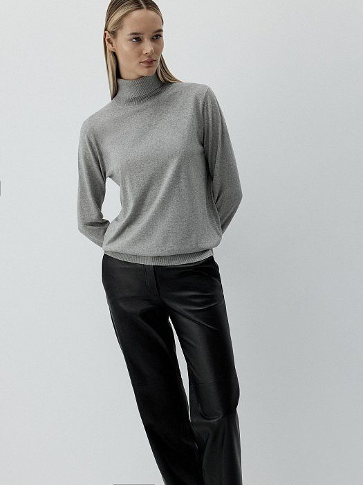 Silk turtleneck with cashmere 602320092-103