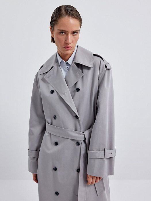 Double-breasted cotton coat 314430123-073