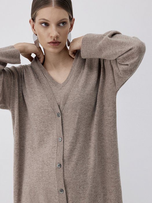 Oversize cardigan in wool and cashmere 410020126-727