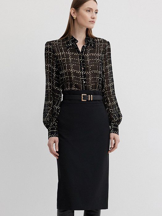 Pencil skirt in wool blend 40916753-167