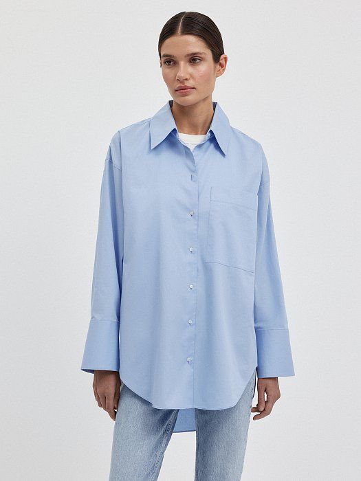 Oversize cotton shirt 321690097-190