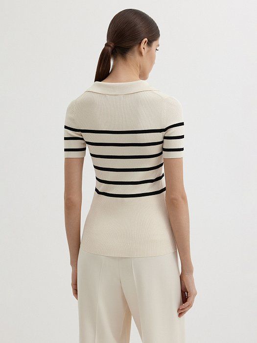 Knitted striped polo 182220152-065