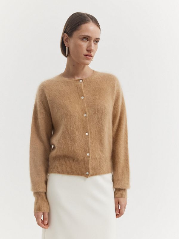 Short wool and cashmere cardigan 436320262-001