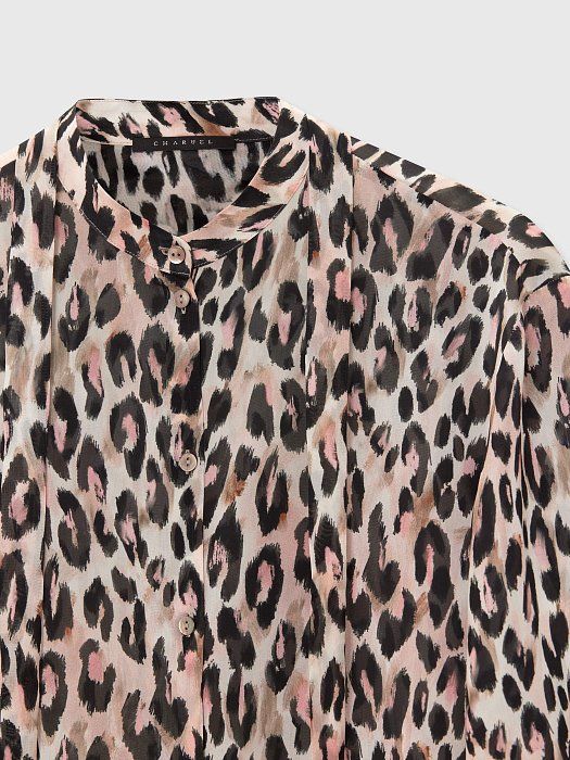 Leopard print chiffon blouse 603090242-328