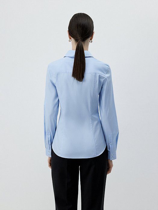 Blouse with detachable collar 323690192-006