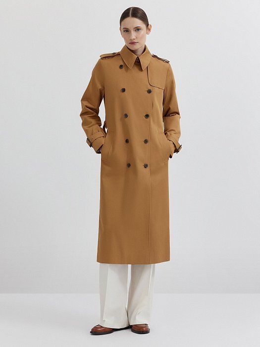 Double-breasted cotton trench 323330112-262