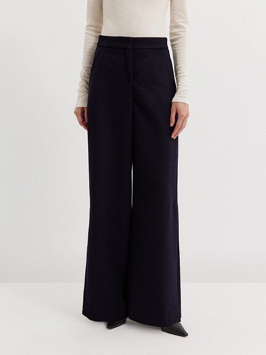 Wide slit pants in wool and cashmere 430350231-167