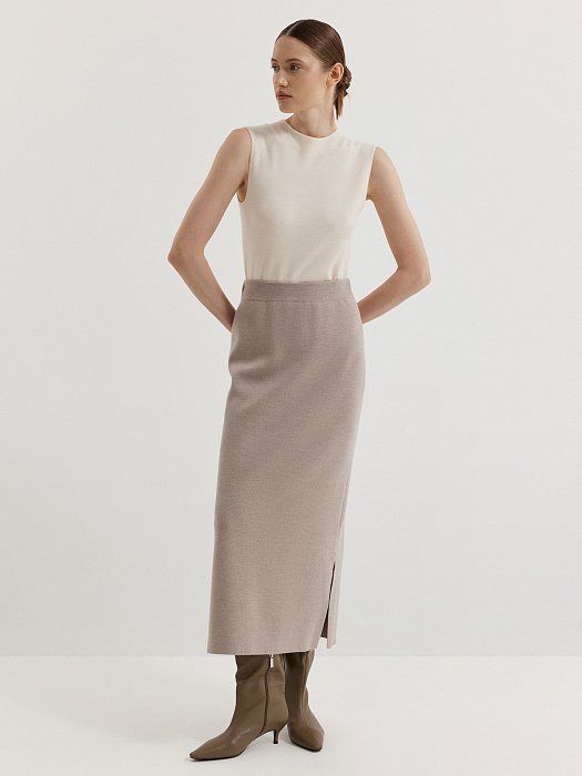 Merino wool midi skirt 404960162-727