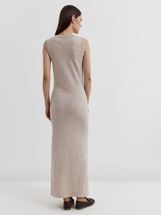 Maxi dress in wool with cashmere 410070383-191