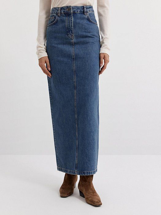 Denim maxi skirt 333160135-798