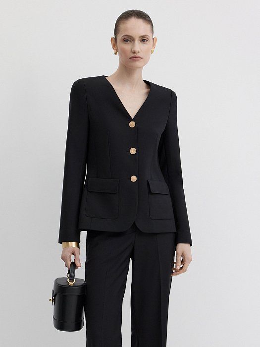 Jacket without lapels 422140093-167