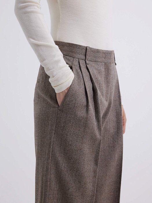 Herringbone wool pants 424250164-734