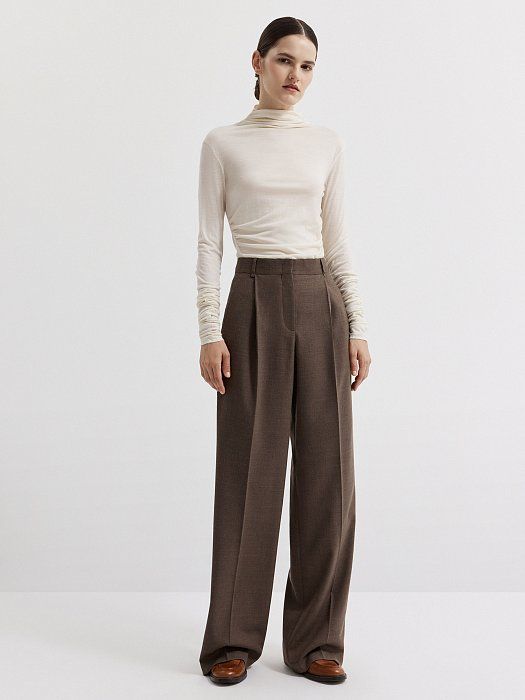 Wide pants with wool 432050065-130