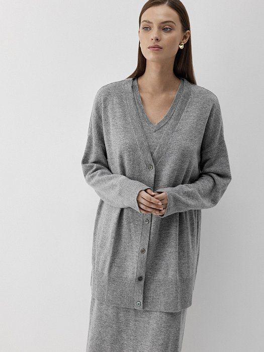 Oversize cardigan in wool and cashmere 410020126-103