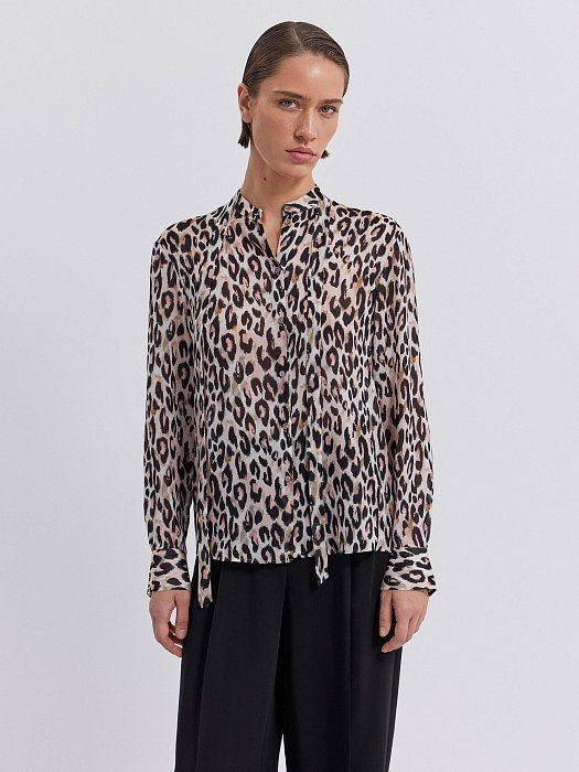 Leopard print chiffon blouse 603090242-328