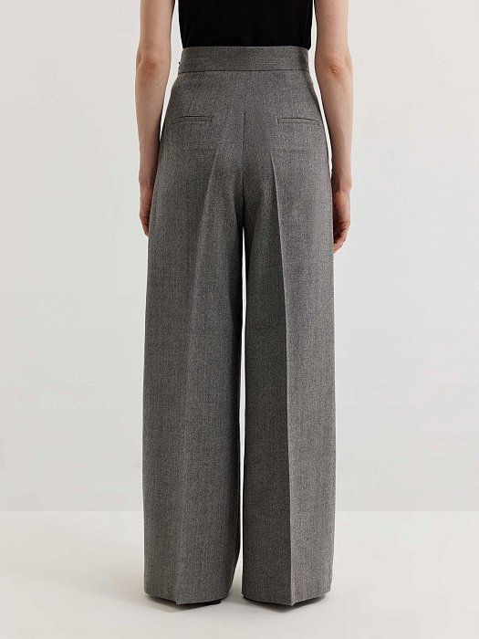 Herringbone wool palazzo pants 431650272-291