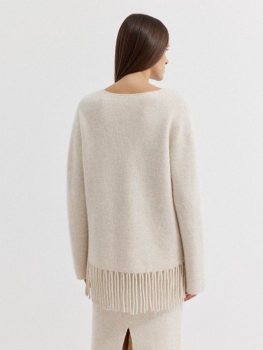 Wool pullover with fringe 436020268-248