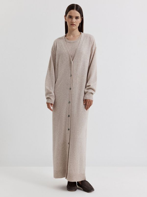 Maxi cardigan made of wool with cashmere 410020215-191