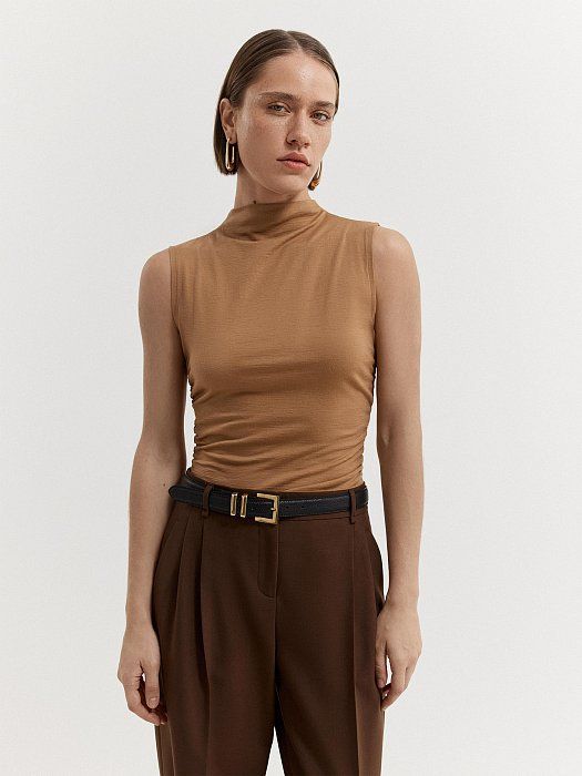 Cropped top with draping 425020241-001