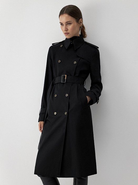 Double-breasted cotton trench 323330077-167