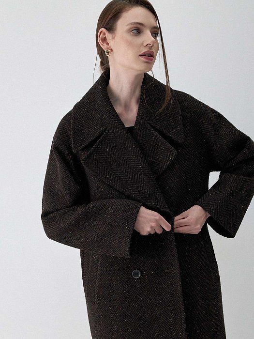 Oversize coat with wool 424030090-760