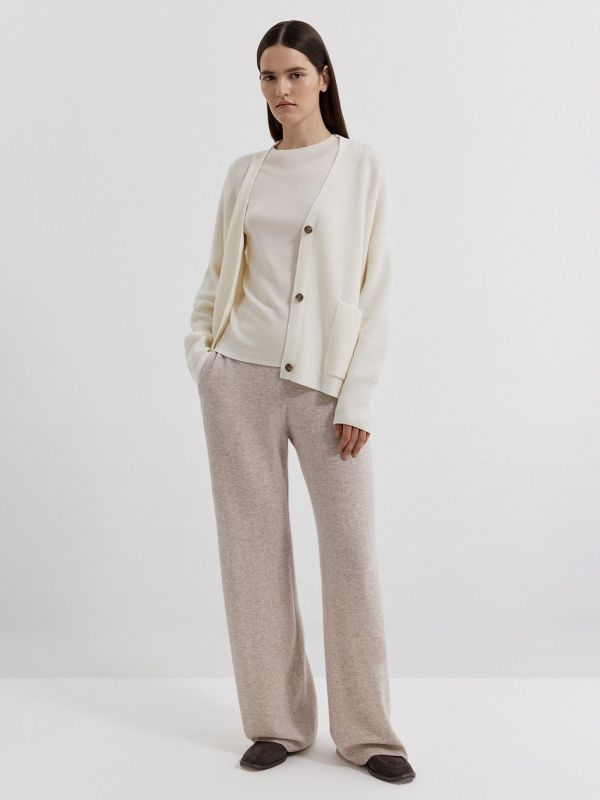 Loose pants made of wool with cashmere 410050256-191