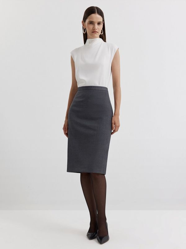 Midi skirt in 100% wool 408460138-139