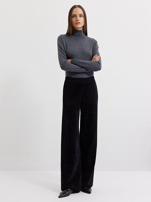 Knitted velour pants 183750254-167