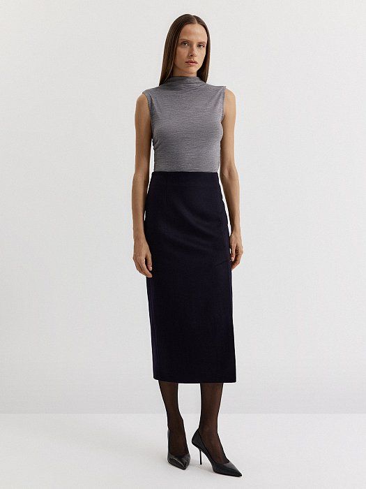 Slit skirt in wool and cashmere 430360129-167