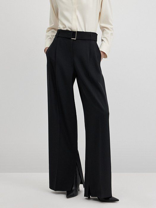 Wide slit pants 409150008-167