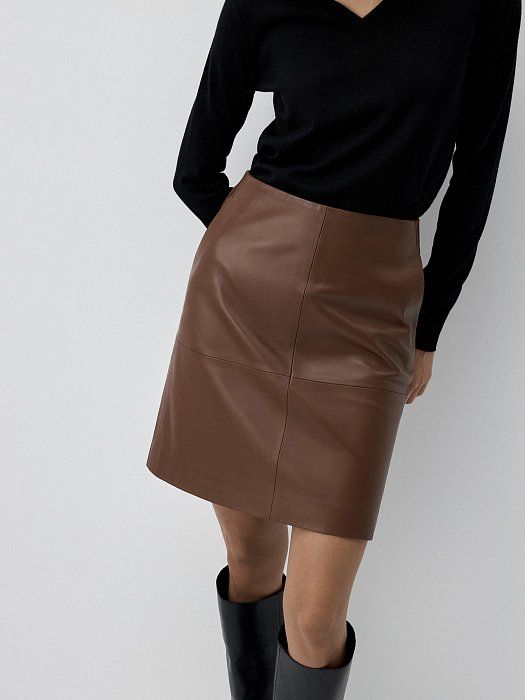 Leather mini skirt 901160076-667