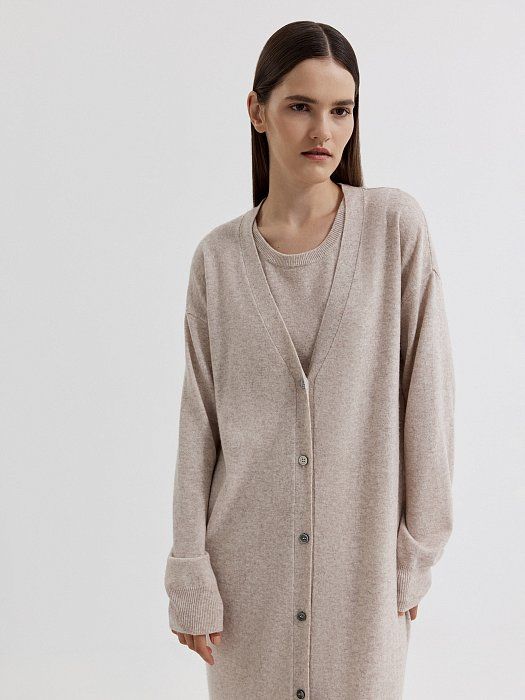 Maxi cardigan made of wool with cashmere 410020215-191