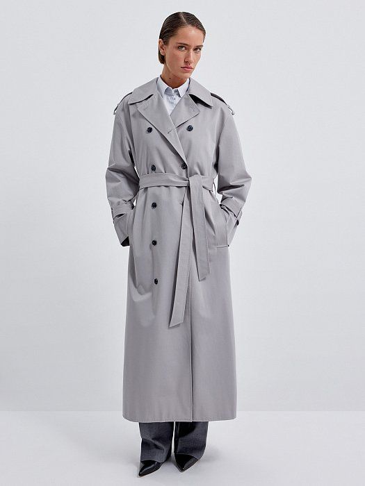 Double-breasted cotton coat 314430123-073