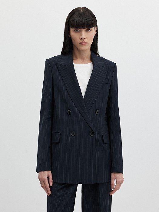 Double-breasted striped jacket 428740171-160