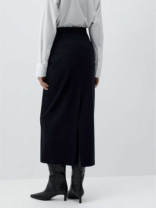 Straight wool flannel skirt 424460084-167