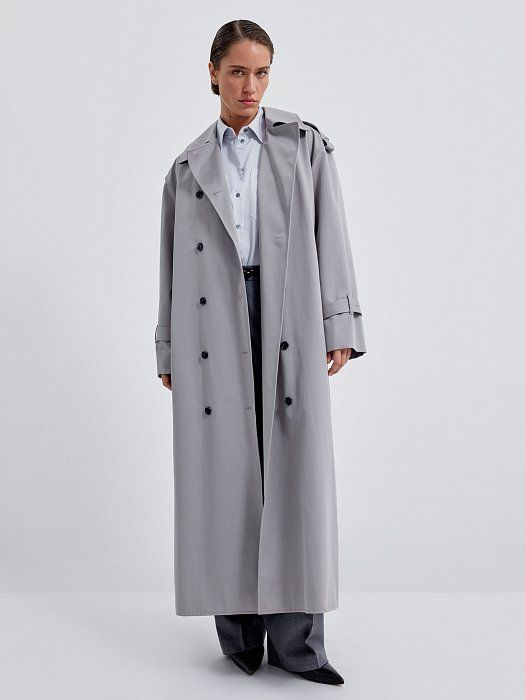 Double-breasted cotton coat 314430123-073