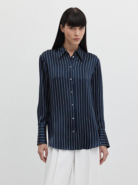 Silk striped blouse 601790207-302